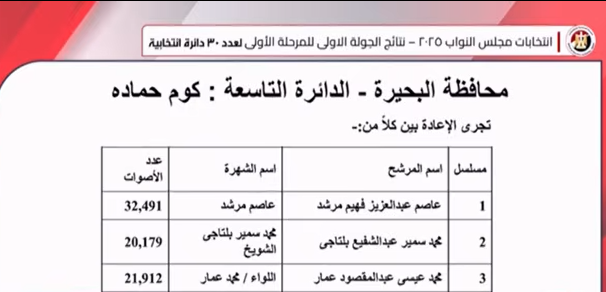 الوطنية للانتخابات تعلن نتيجة انتخابات الدوائر الملغاة في الأقصر وأسوان والبحيرة والإسكندرية
